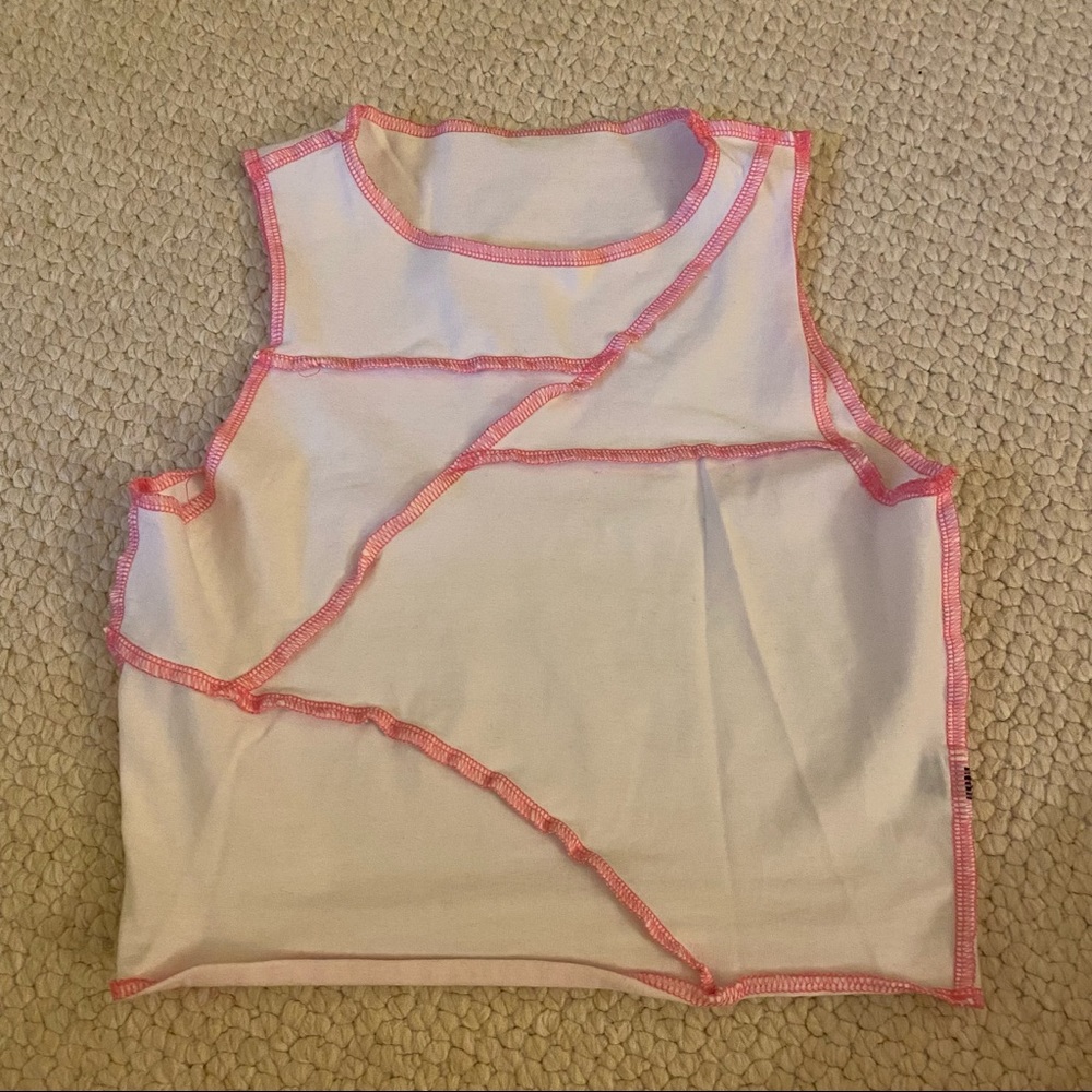 Inside out style crop top with stitching